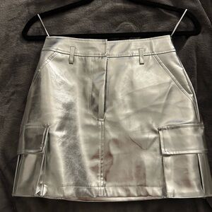Metallic Silver Skirt with Pockets. Til the world end skirt
